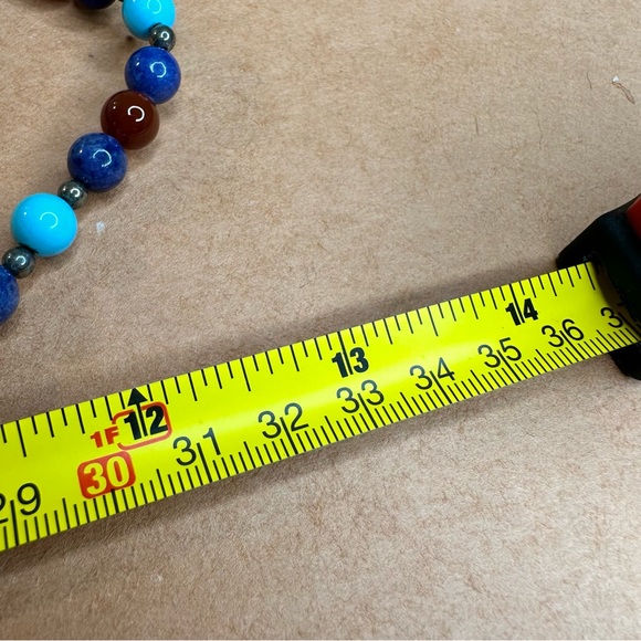 Carolyn Pollack HTF Sterling Silver Native Design Turquoise Bear Lapis Necklace - Picture 6 of 7